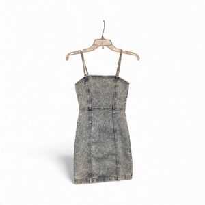 Denim Sleeveless Dress Size 0‎ Small Cotton Stretch Adjustable